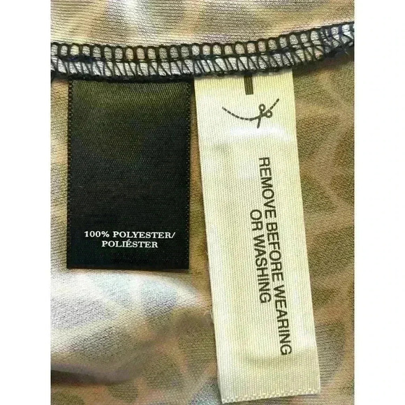 NWT Ann Taylor Navy/Tan Print long Sleeve Stretch Knit V-Neck Wrap Dress size 2 - Picture 4 of 5